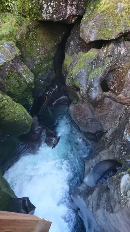 This fall is right under the footbridge...