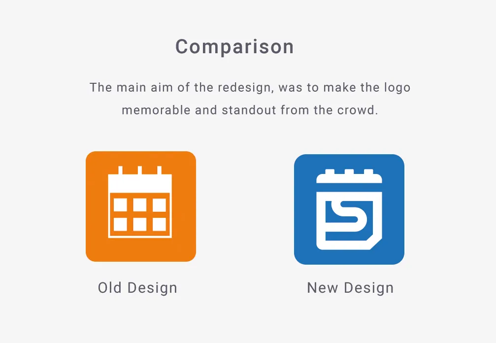 Comparison between new and old logo