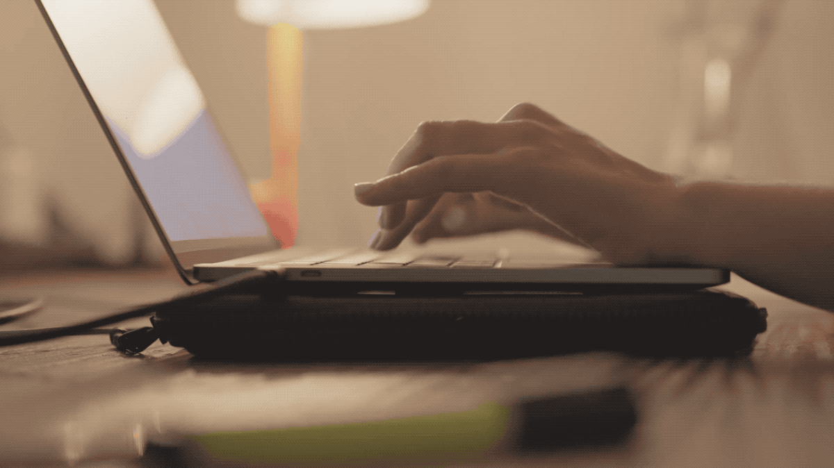A woman typing on a laptop.2021-12-12 14_43_35.gif