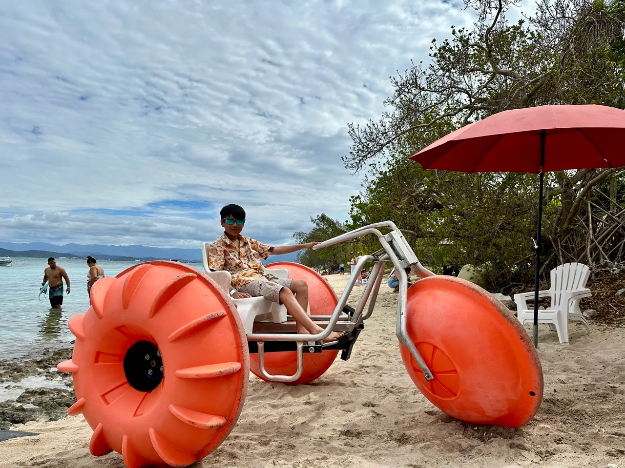 San on a Pedalo