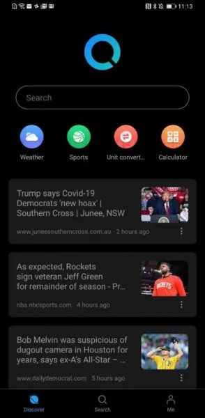Huawei Search Dark Mode