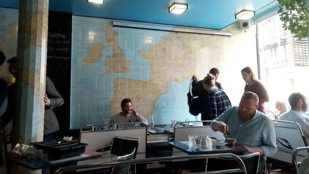 Restaurant interior and maps on wall.jpg