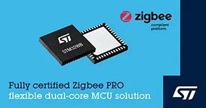 STMicroelectronics has added ZigbeeÂ® 3.0, based on Zigbee PRO protocol stack support to STM32WB55 wireless microcontrollers,