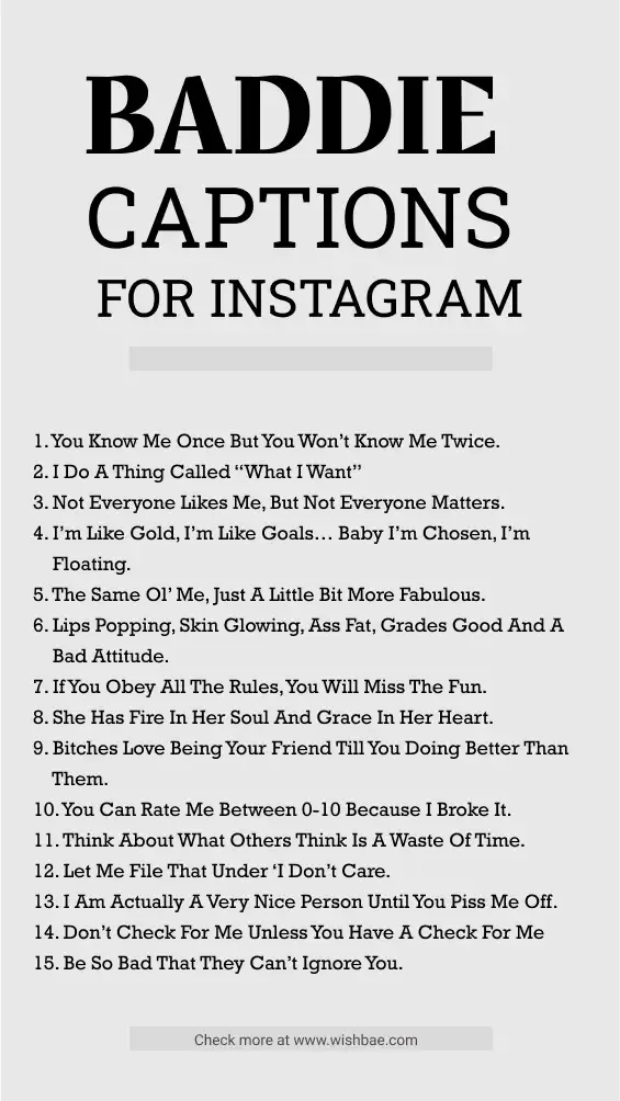 Baddie Captions for Instagram 2022
