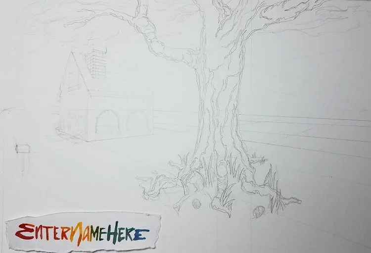 enternamehere-steemit-AMScribbles-day3-house-tree-pencil-perspective.jpg
