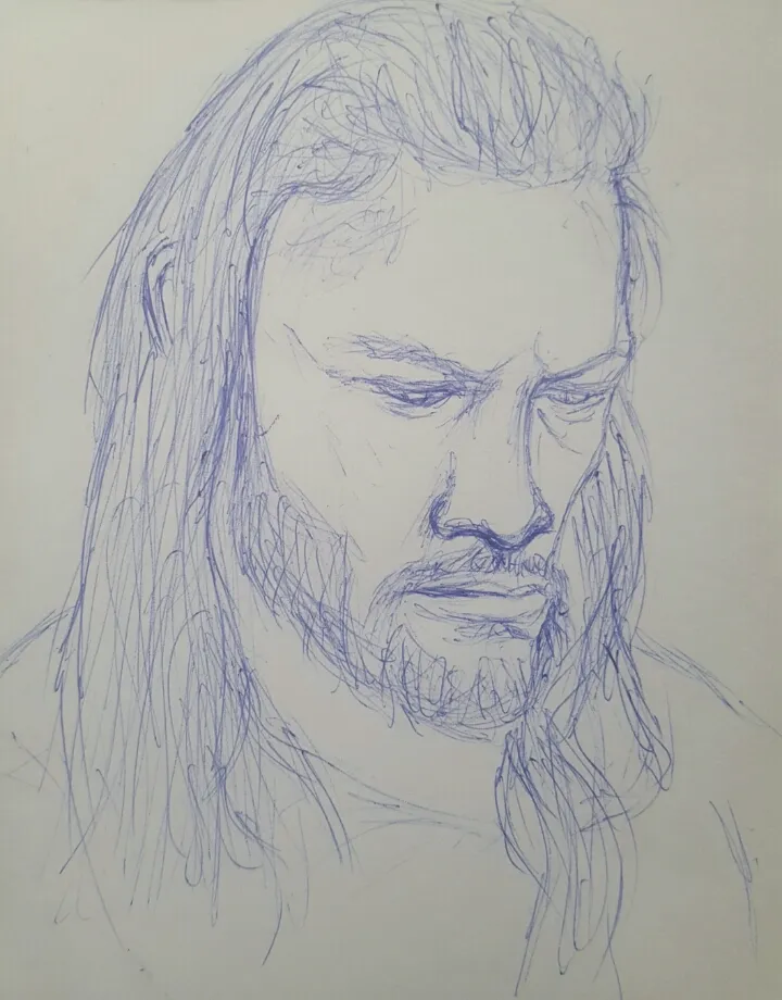 WWE Roman reings pencil portrait by UdaraMadhushan on DeviantArt