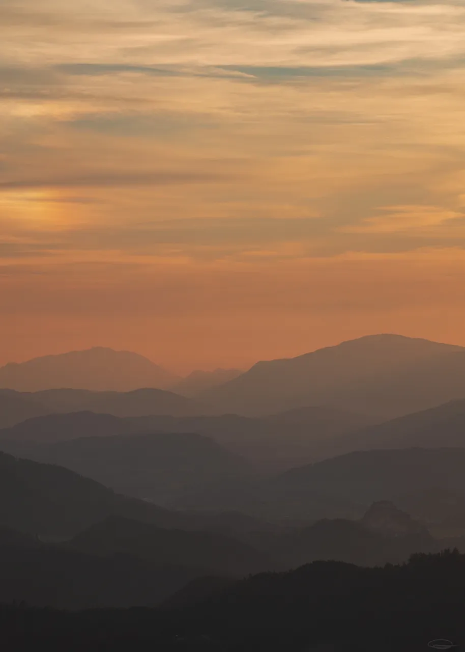 Autumnal Sunset - Mountain Layers - Castle Hochosterwitz