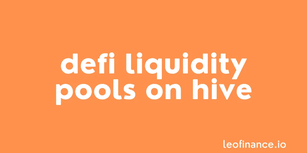 DeFi Liquidity Pools on Hive: Tribaldex Diesel Pools