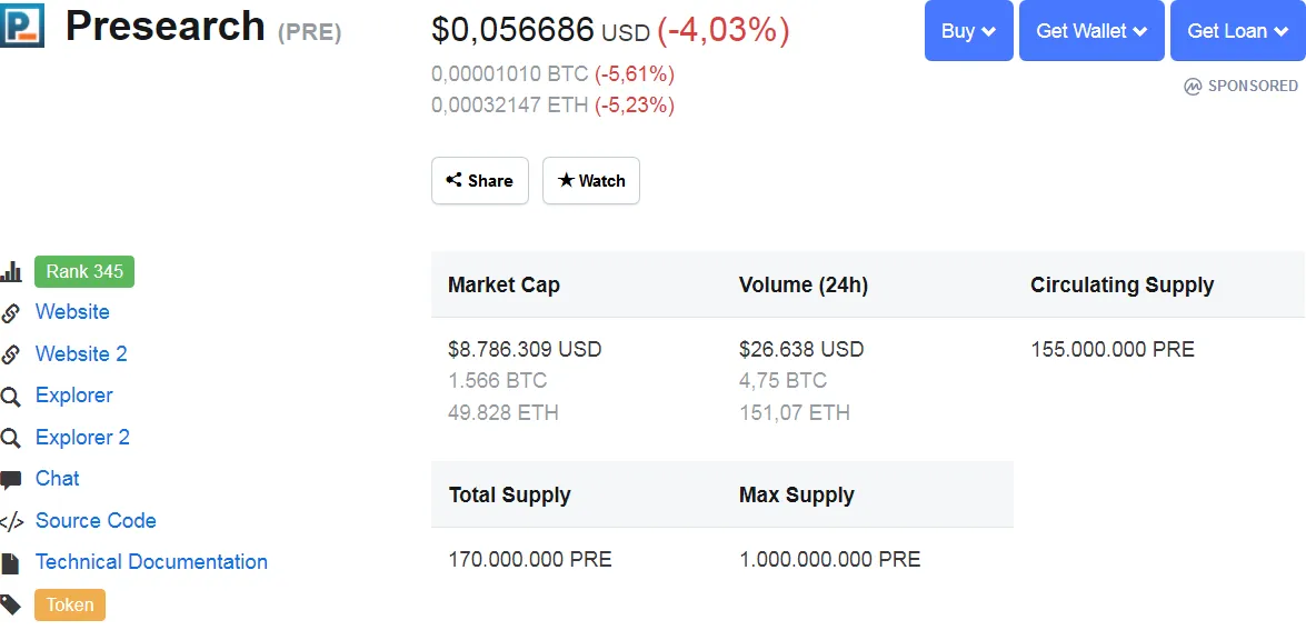 Screenshot_2018-11-18 Presearch (PRE) price, charts, market cap, and other metrics CoinMarketCap.png