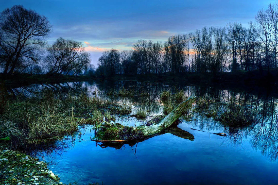 Sunset over river