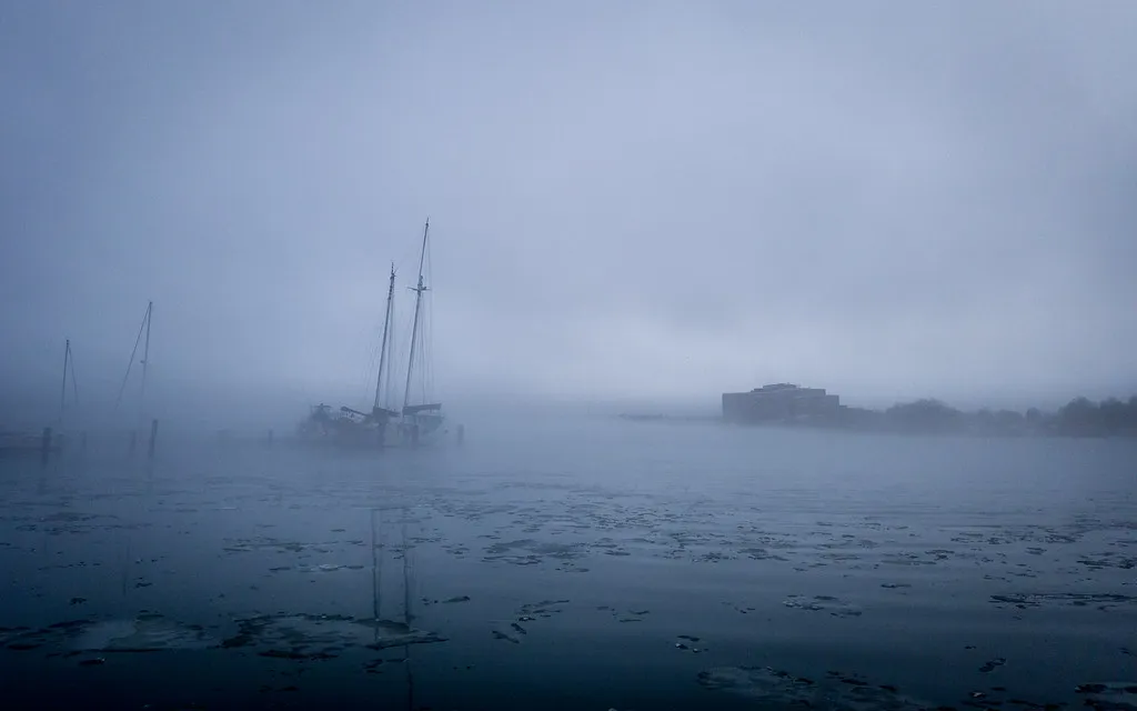 Fog over the Patapsco River