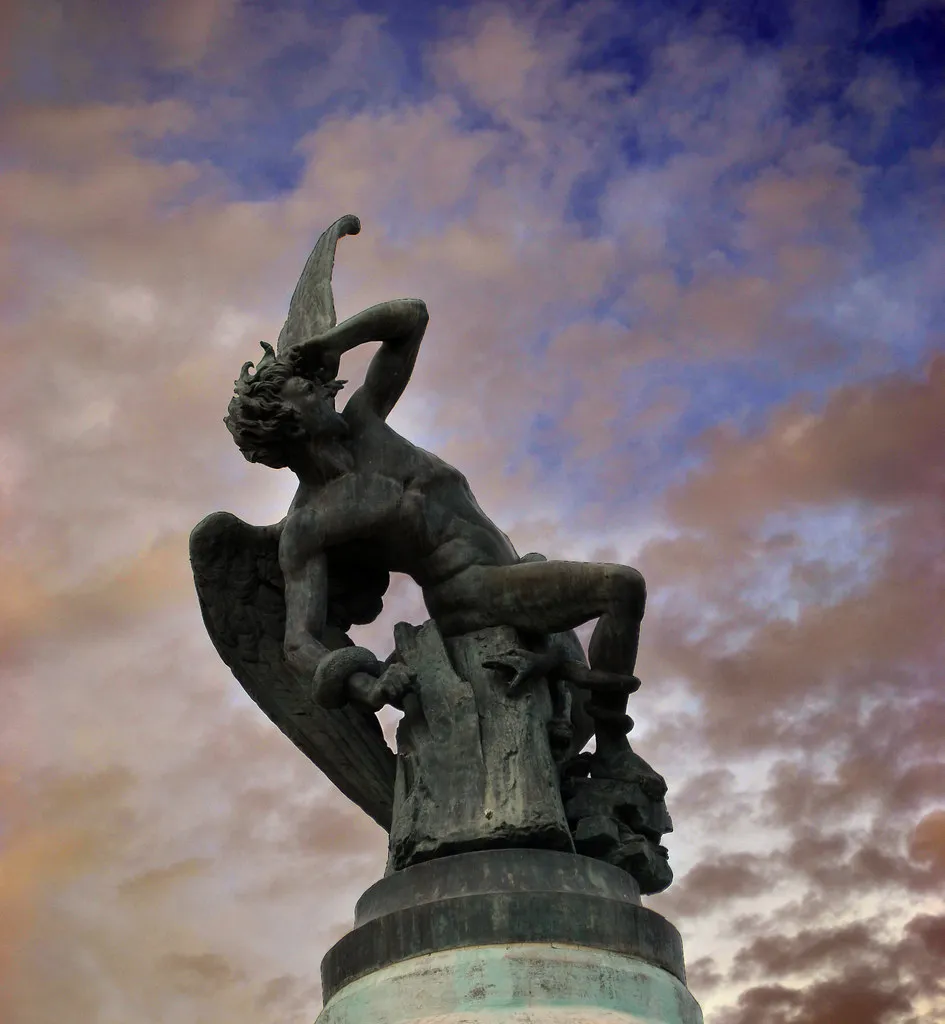 Fallen Angel fountain in Madrid