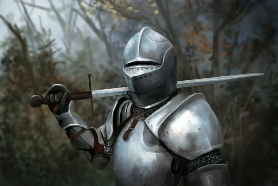 Painting of knight | Medieval Knight with Arrow In Eye Slot | Know Your Meme