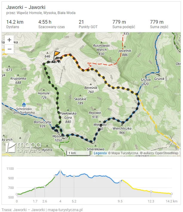 Trasa opisana w artykule (mapa-turystyczna.pl)