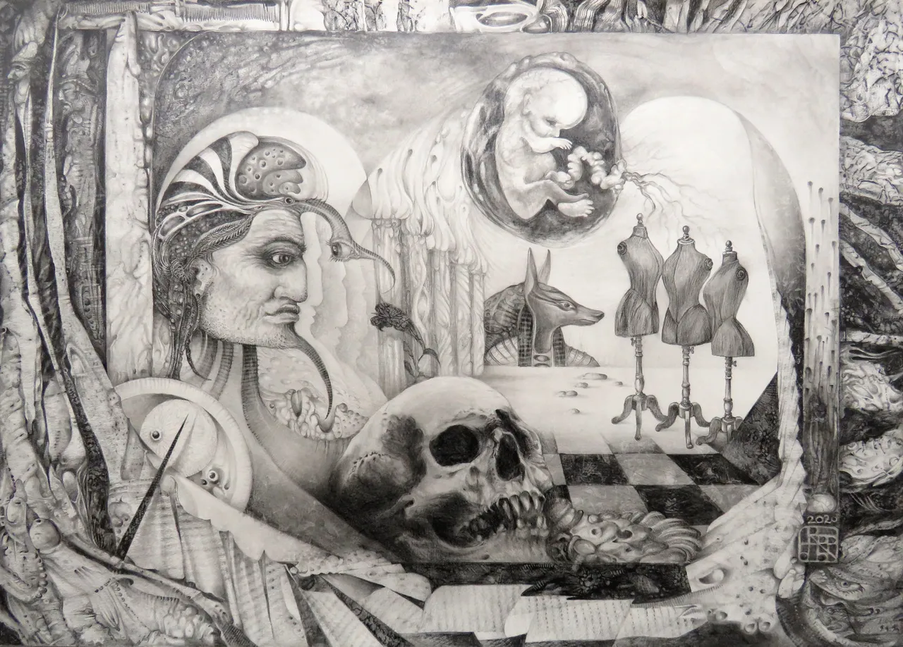 MEMENTO MORI - 2020 - graphite on paper - 70 x 50 cm