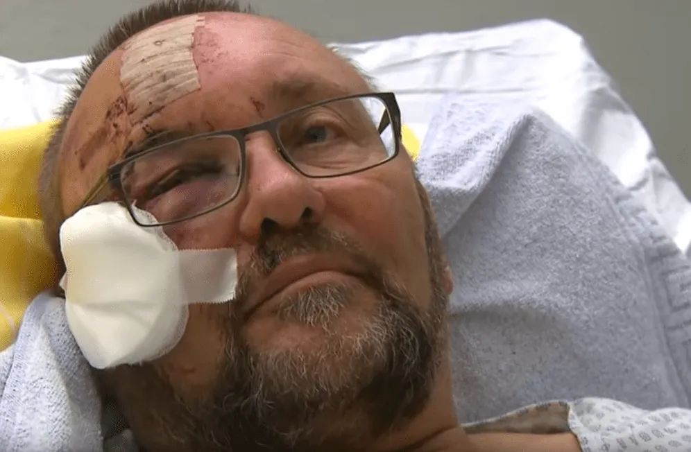 Frank Magnitz after being attacked