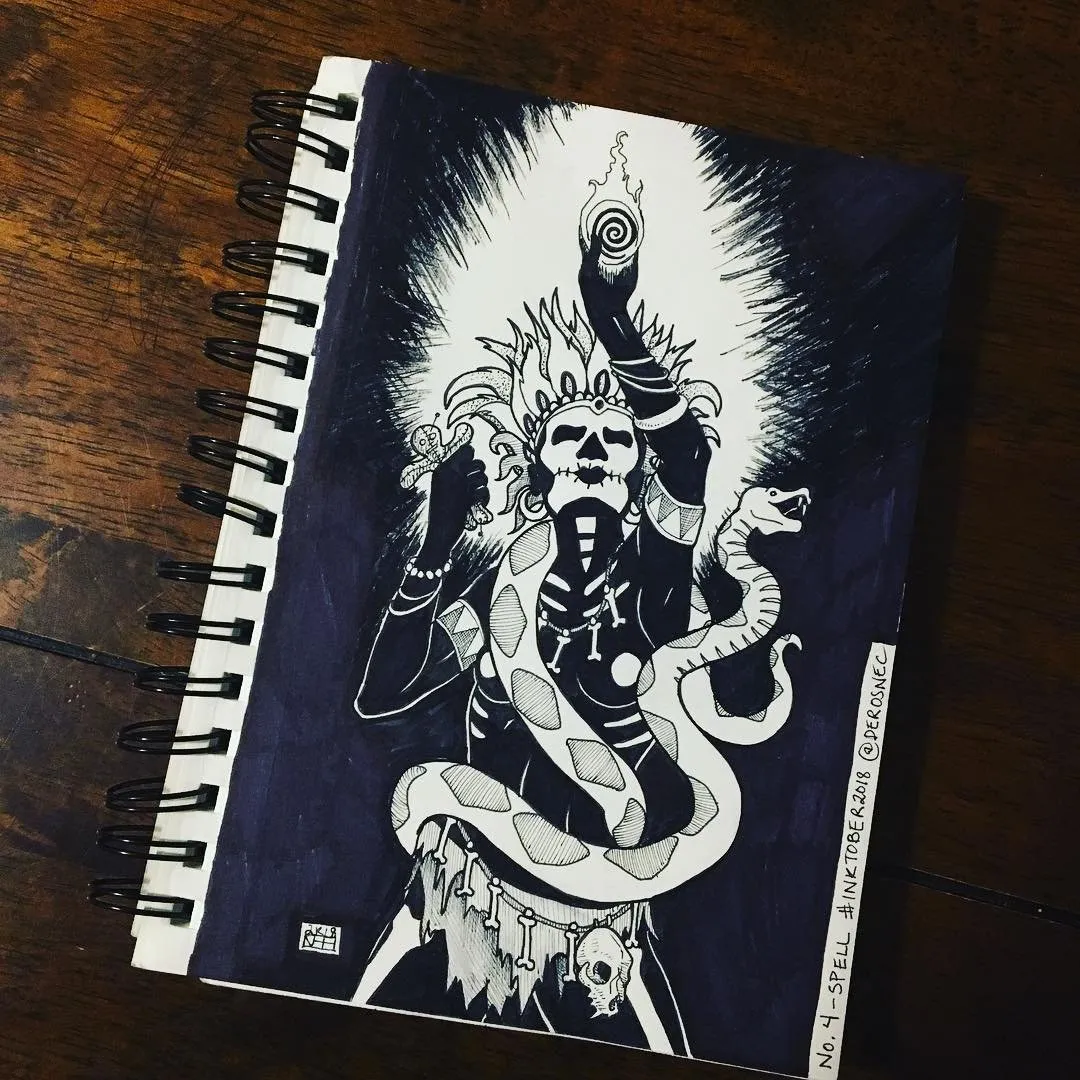 Inktober 2018, No. 4: Spell