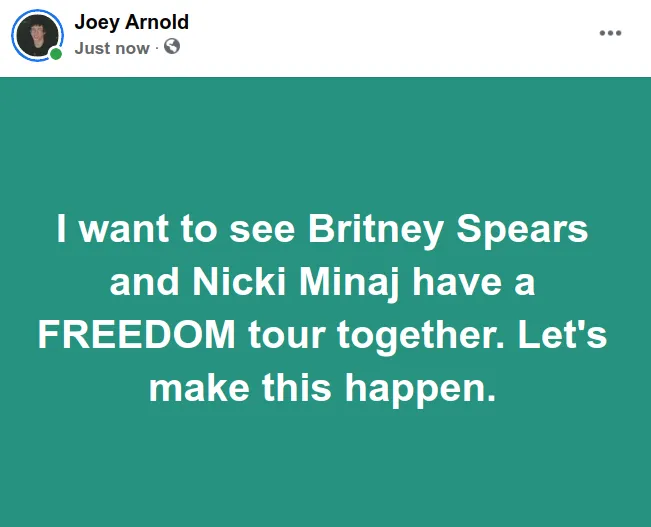 Screenshot at 2021-09-16 20:56:17 I want to see Britney Spears and Nicki Minaj have a FREEDOM tour together. Let's make this happen.png