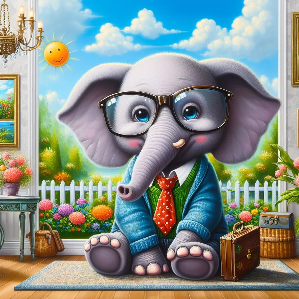 Elephant in the room / garden : image created on Dalle3 through Bing interface