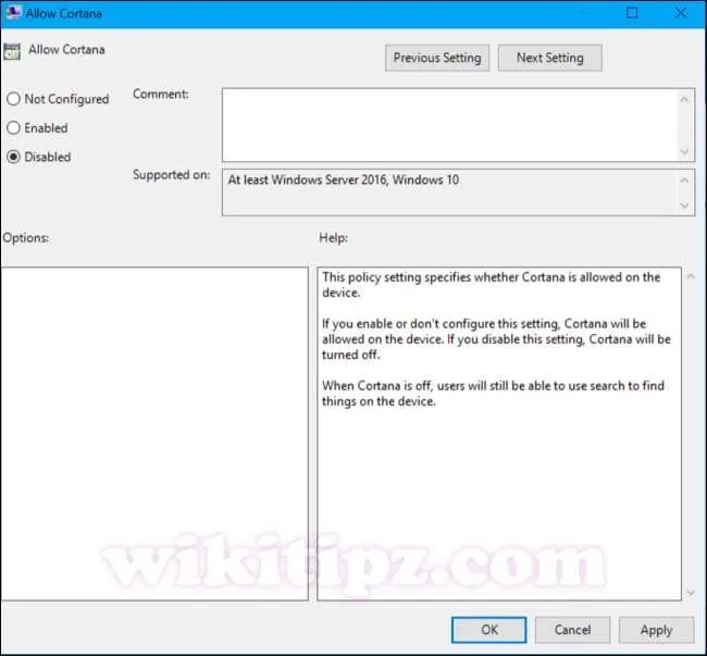 Disable Cortana trong Windows 10 bằng chỉnh sửa Group Policy