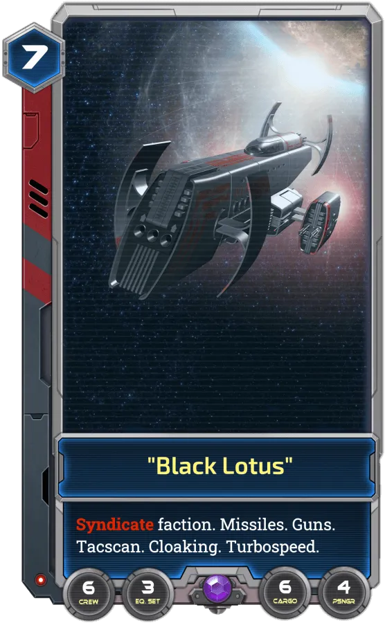 The Black Lotus is a Syndicate ship with a lot of stealth, which will come quite handy in future phases!