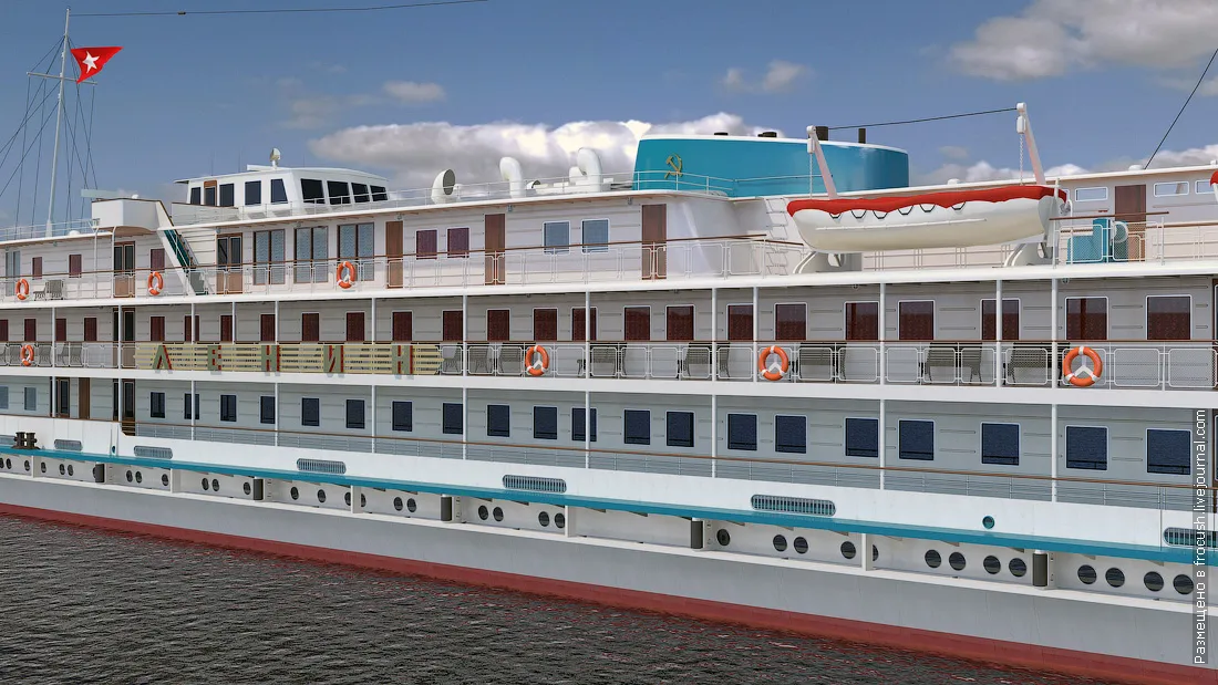 Visualization diesel electric ship Lenin 3D model