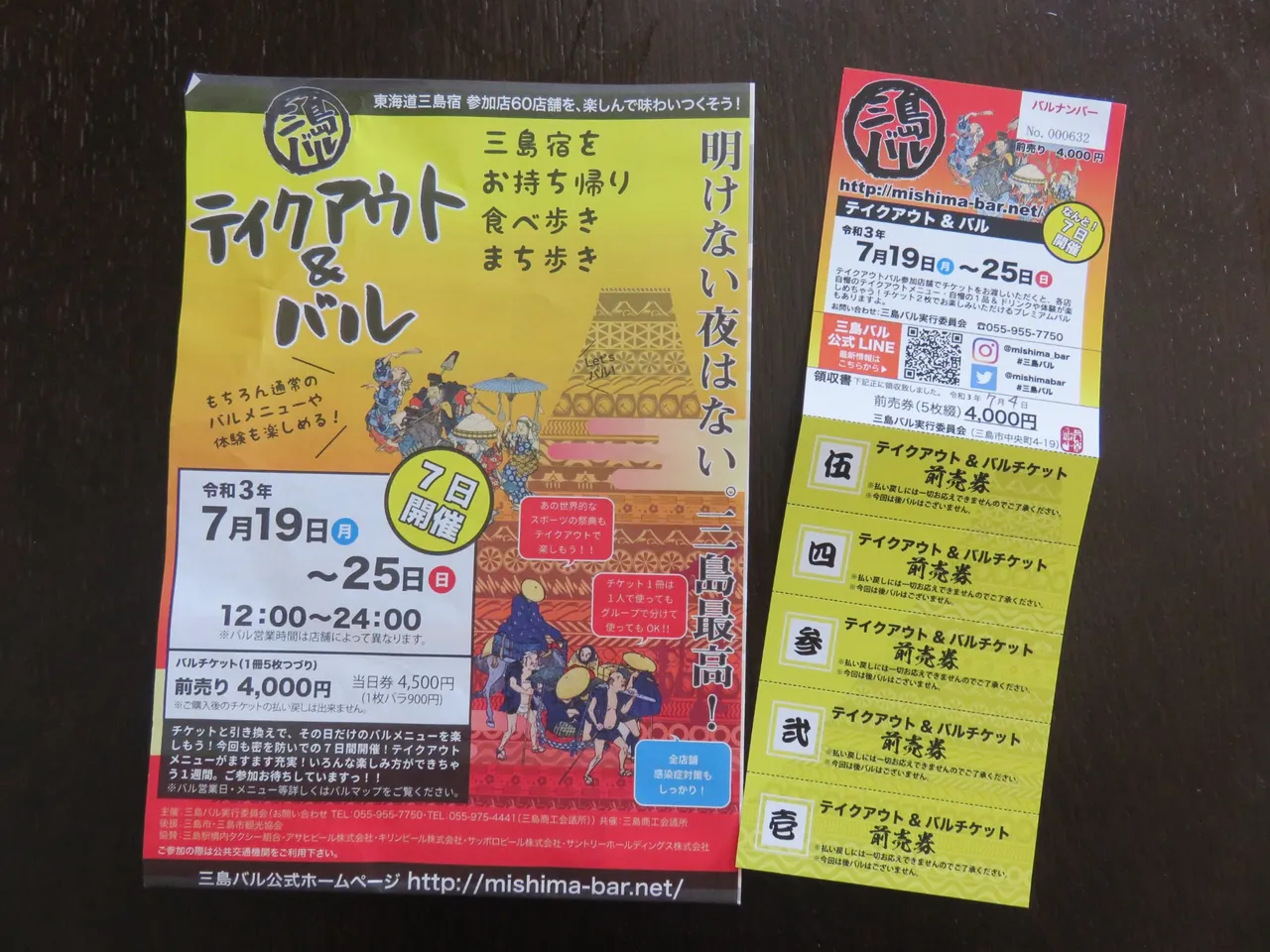 The tickets and the map.