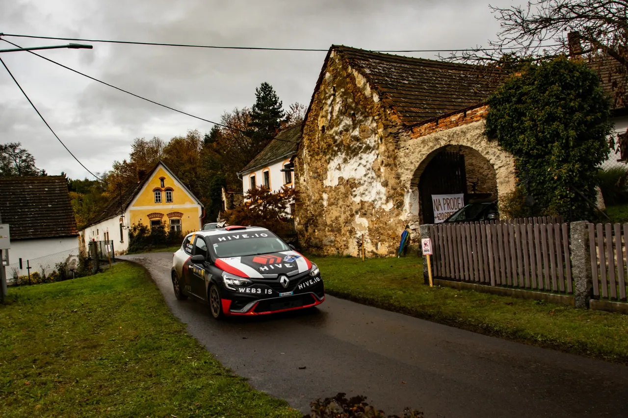 Slaven and the Hive rally car in action