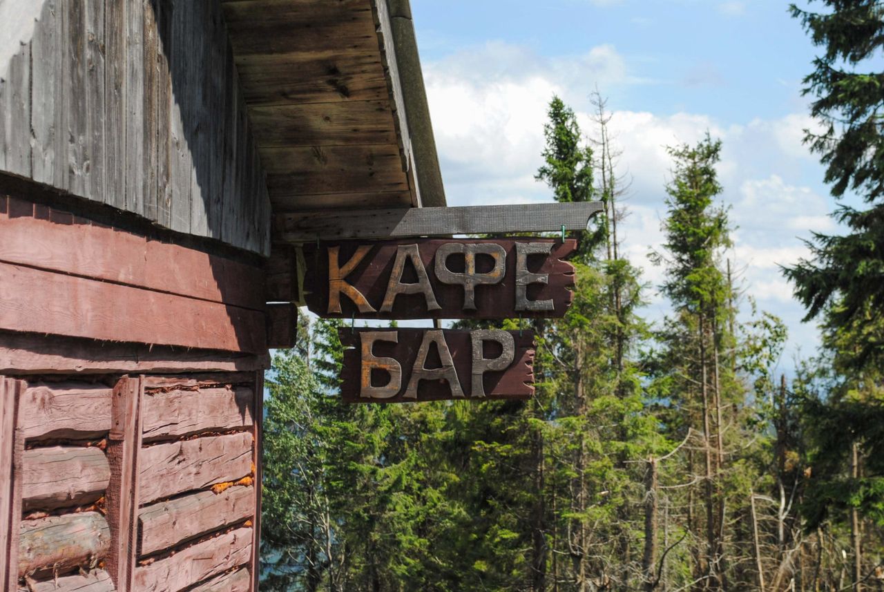 Abandoned bar on top of a hill