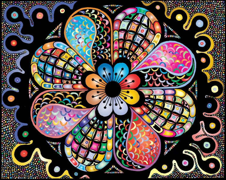 colourful zentangle inspired art work from Pixabay