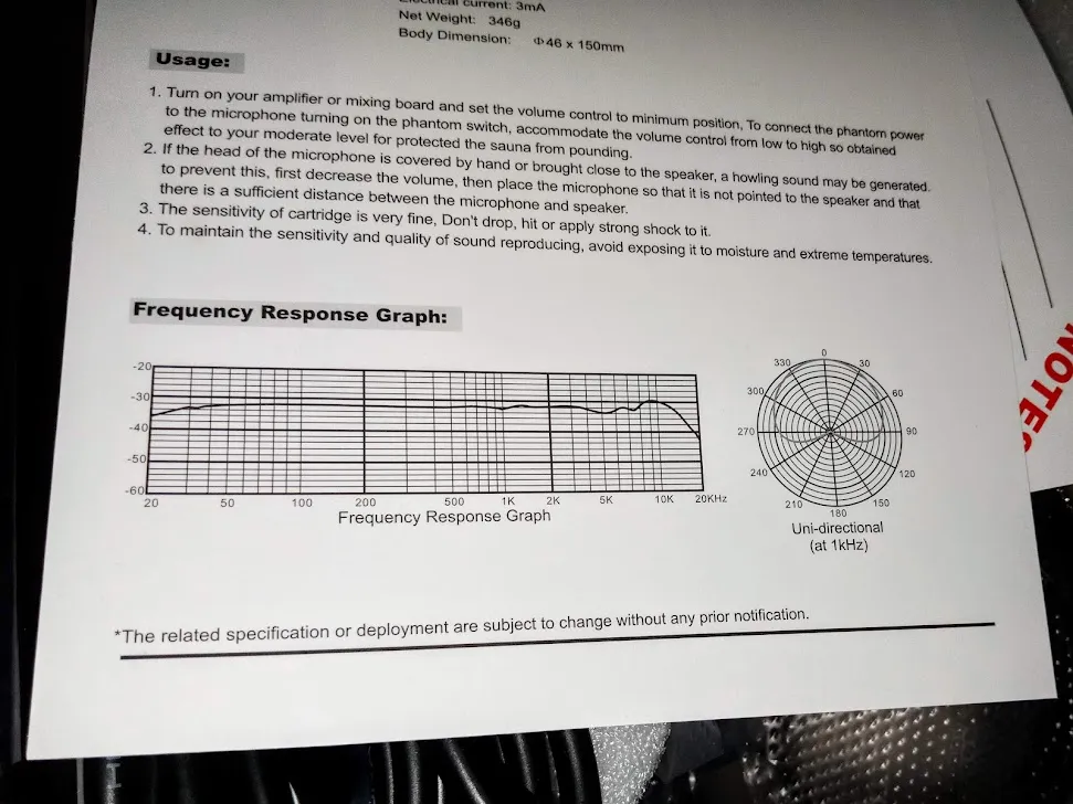 BM-800 Frequency Response