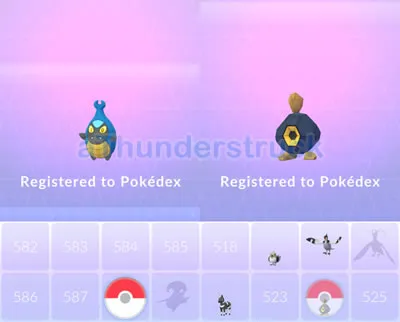 Karrablast and Roggenrola Pokédex registries.jpg