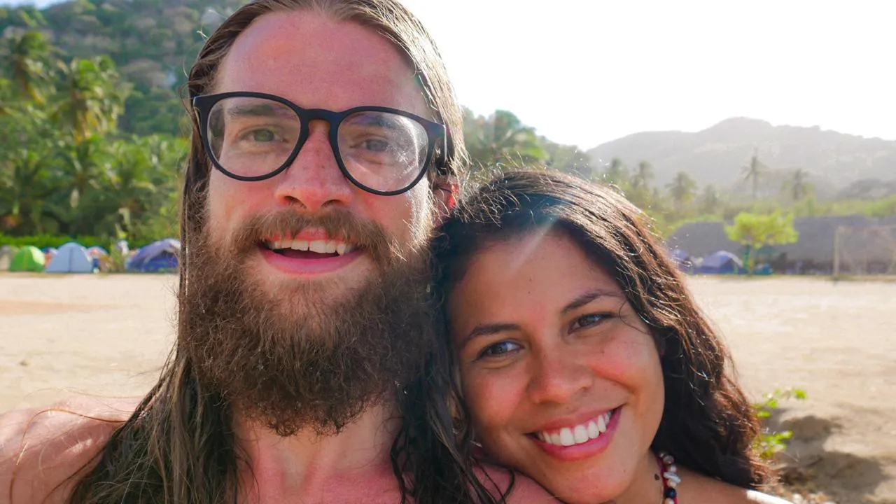 Karelia Blum and Douglas Butner at Tayrona Beach, Colombia