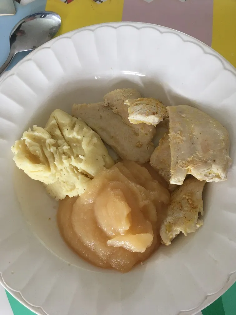 poulet compote purée.JPG