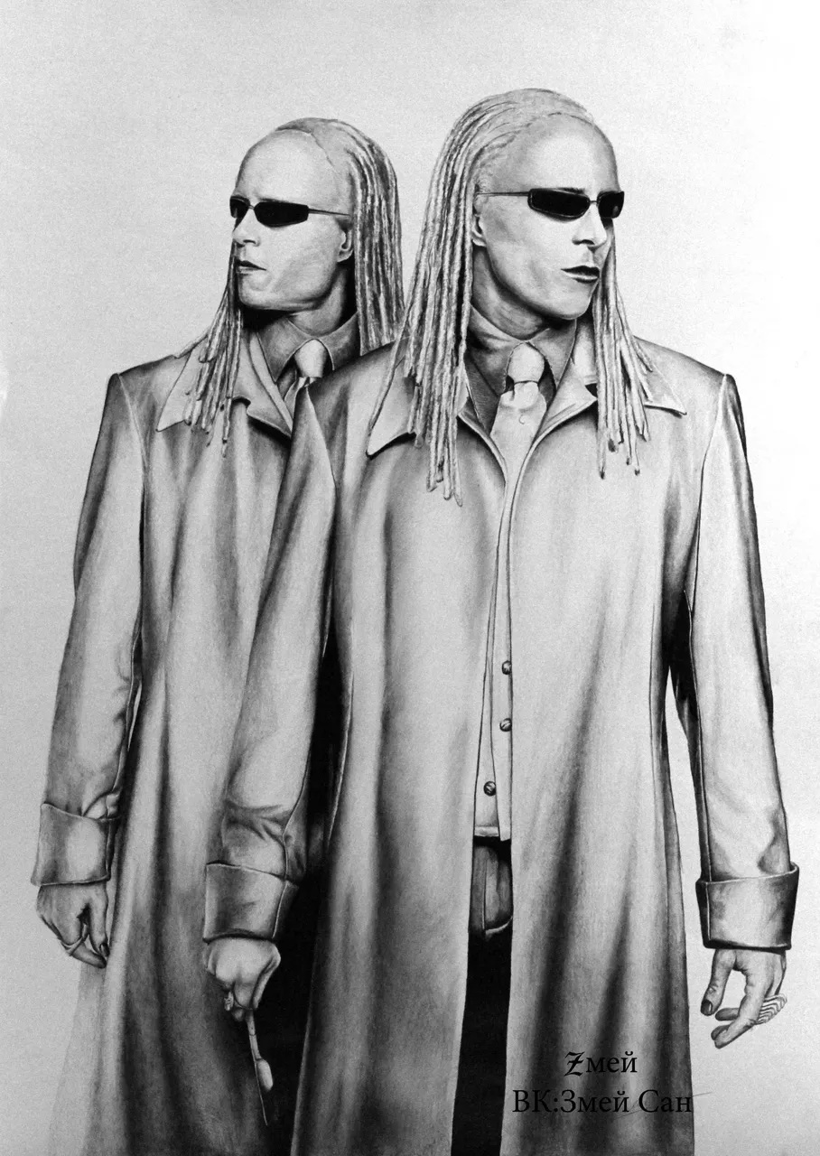 Drawing_ Twins from the movie The Matrix by ZmeySan on DeviantArt.jpg