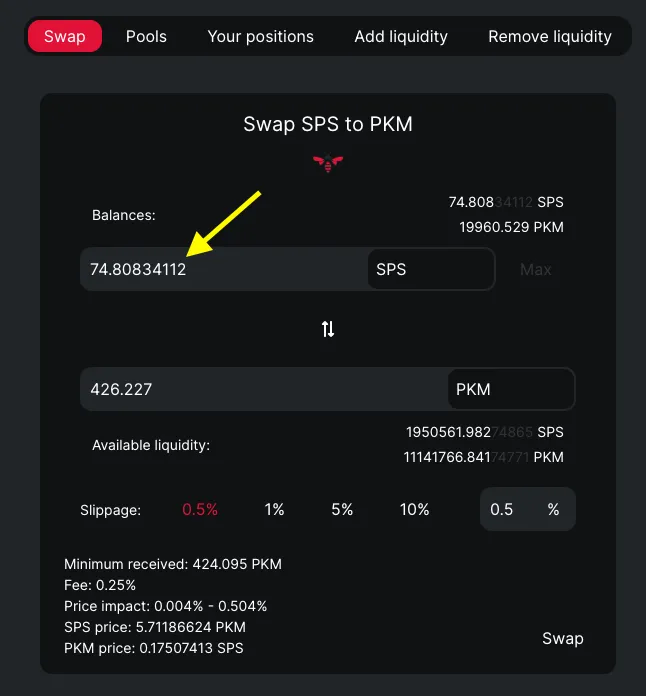 Swap SPS to PKM