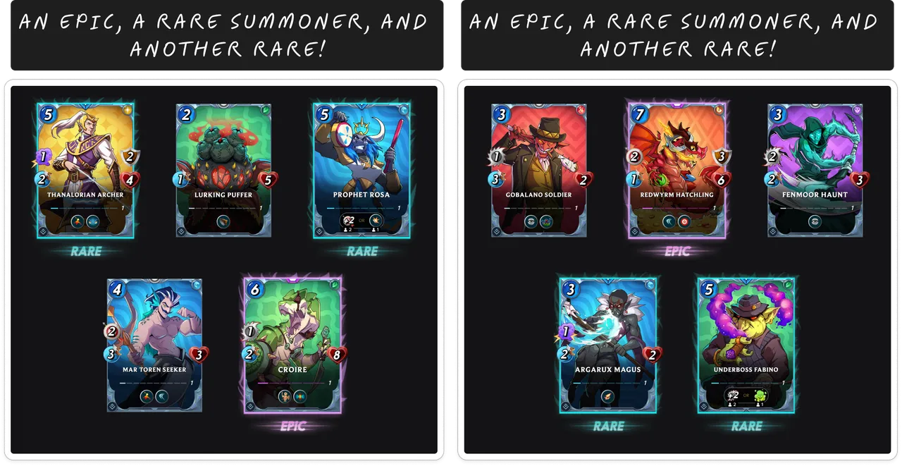 An epic, a rare summoner, and another rare -- twice!