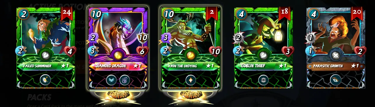 THIS ROW HAS 3 LEGENDARY CARDS