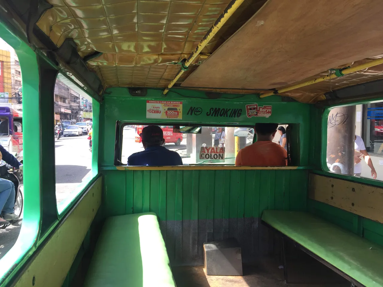 Inside a jeepney