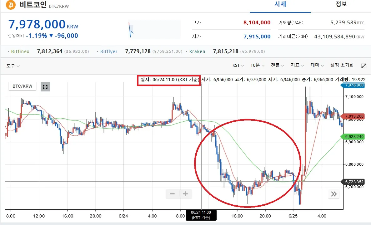 항공권 구매 당시 비트코인 변동폭.jpg