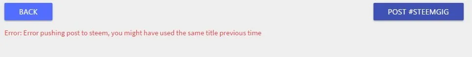 error pushing to steem by