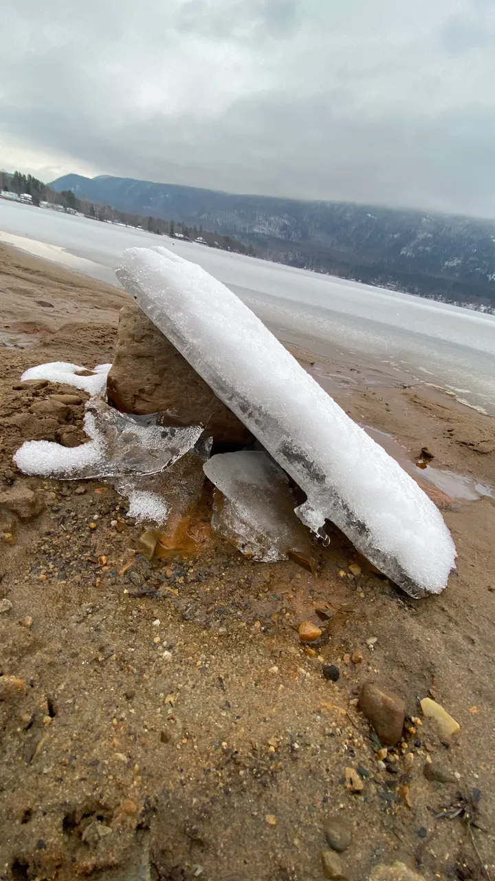 Ice on shore