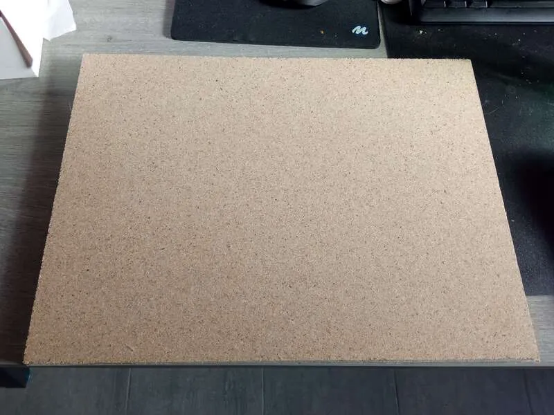 My MDF sheet ready to be drilled