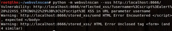 xss vulnerability results