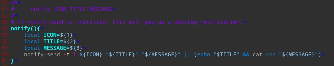 notify function