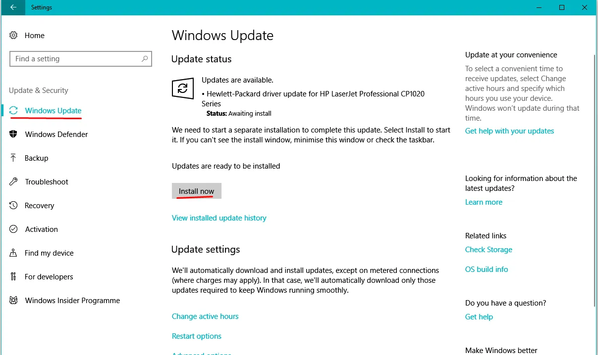 Install Updates