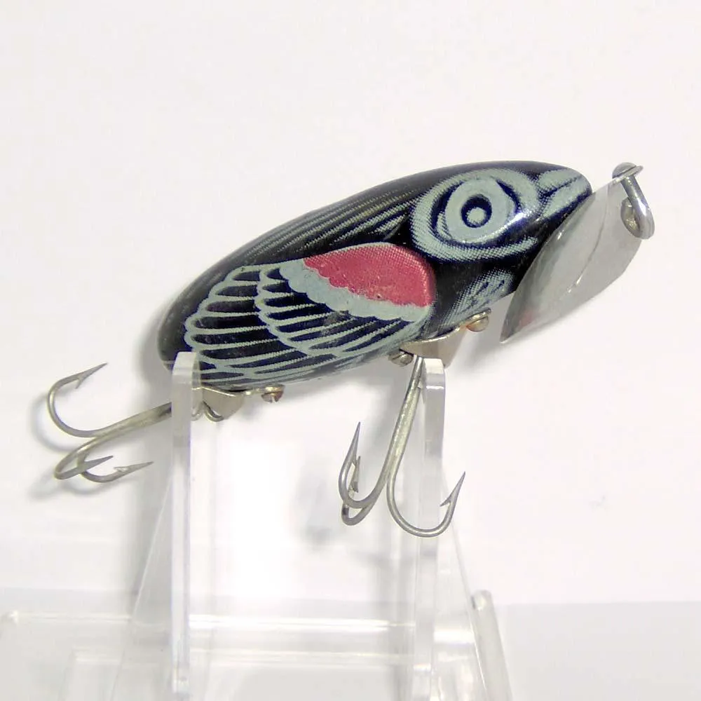 VINTAGE FRED ARBOGAST JITTERBUG LURE in RED WING BLACKBIRD - RARE