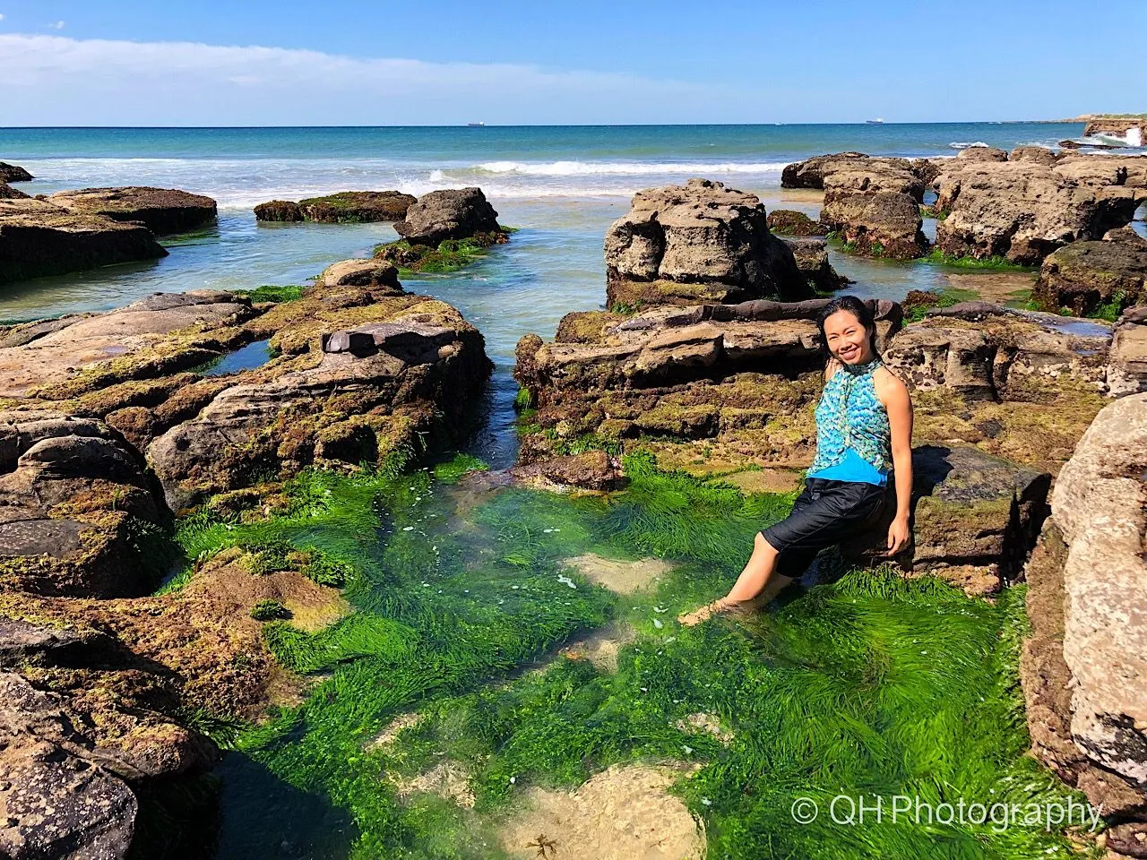 Posing at Caves Beach