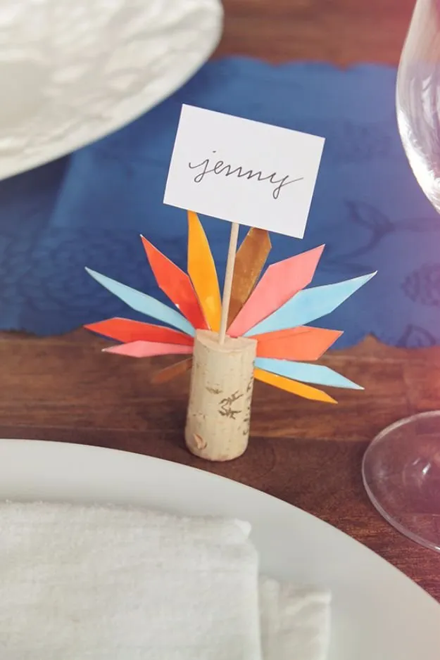 DIY Turkey Feather Place Cards
