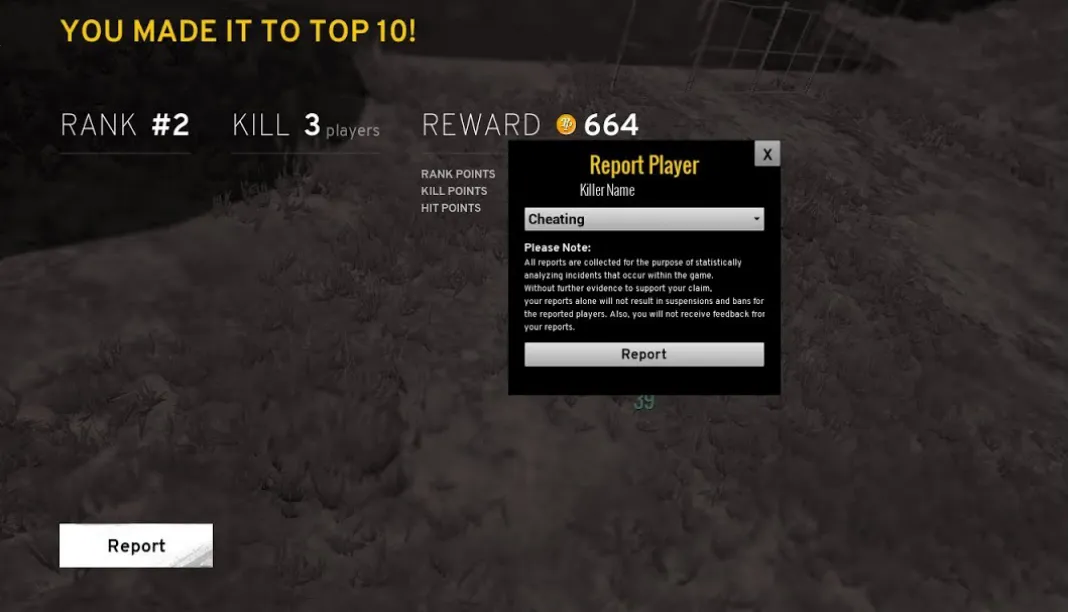 In Game Player Reports